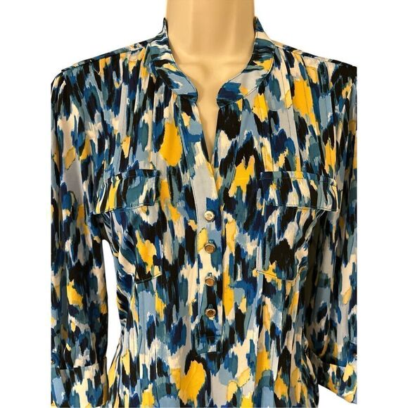 Ava & Grace women's Abstract blouse Tab Sleeves Size Small - Picture 2 of 8